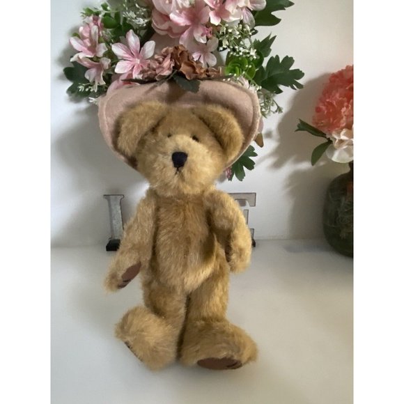 Vtg Boyd’s Bear Teddy Bears w Flowered Hat Floral Posable Farmhouse Cottagecore - Picture 16 of 16